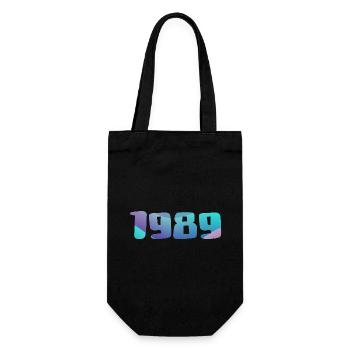 1989 Geburtstagsgeschenk Vintage 1989 Retro 1989 - Geschenkbeutel für Flaschen - Schwarz - Vorne