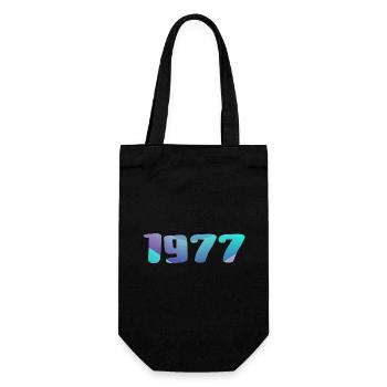 1977 Geburtstagsgeschenk Jahrgang 1977 Retro 1977 - Geschenkbeutel für Flaschen - Schwarz - Vorne