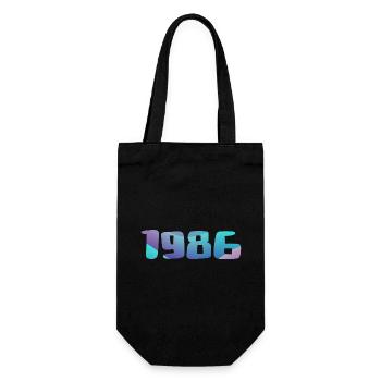 1986 Geburtstagsgeschenk Jahrgang 1986 Retro 1986 - Geschenkbeutel für Flaschen - Schwarz - Vorne