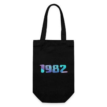 1982 Geburtstagsgeschenk Vintage 1982 Retro 1982 - Geschenkbeutel für Flaschen - Schwarz - Vorne