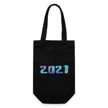 Birthday Gift 2021 Vintage 2021 Retro 2021 - Gift Bag for Bottles - black - Front