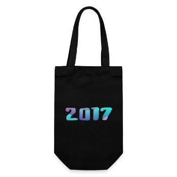 Geburtstagsgeschenk 2017 Jahrgang 2017 Retro 2017 - Geschenkbeutel für Flaschen - Schwarz - Vorne