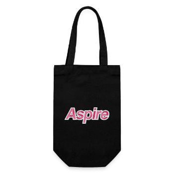 Design typographique Aspire - Sac à bouteille - noir - Devant