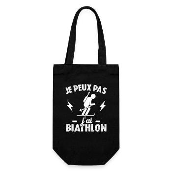 Je peux pas j'ai biathlon humour cadeau - Sac à bouteille - noir - Devant