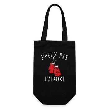 J'Peux Pas J'ai Boxe Humour Cadeau - Sac à bouteille - noir - Devant