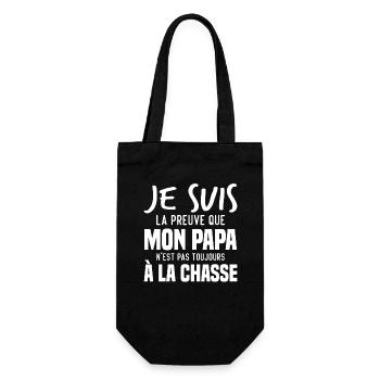 La preuve que mon papa pas toujours chasse - Sac à bouteille - noir - Devant