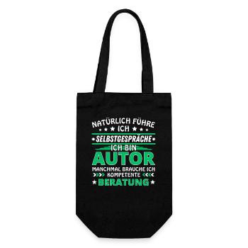Ich führe Selbstgespräche - Autor Edition - Geschenkbeutel für Flaschen - Schwarz - Vorne