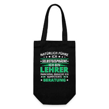 Ich führe Selbstgespräche - Lehrer Edition - Geschenkbeutel für Flaschen - Schwarz - Vorne