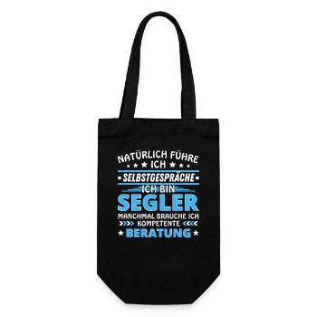 Ich führe Selbstgespräche - Segler Edition blau - Geschenkbeutel für Flaschen - Schwarz - Vorne