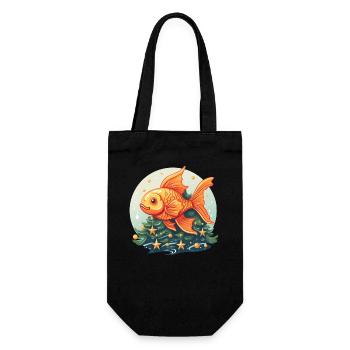Sapin de Noël avec poisson rouge - Sac à bouteille - noir - Devant