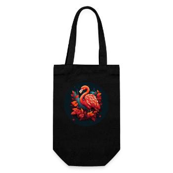 Flamingo in autumn leaves - Gift Bag for Bottles - black - Front