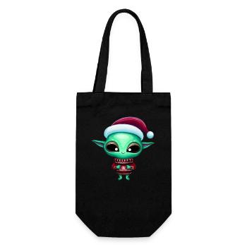 Extraterrestres de Noël avec chapeau de Père Noël - Sac à bouteille - noir - Devant