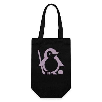 Minimalistischer Pinguin Eishockeyspieler - - Geschenkbeutel für Flaschen - Schwarz - Vorne