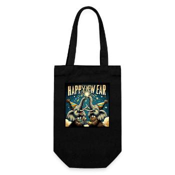New Year's Eve Elephant Bump - Gift Bag for Bottles - black - Front