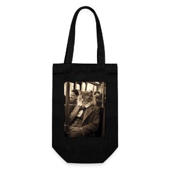 Mr. Whiskers in search of some relaxation - Gift Bag for Bottles - black - Front