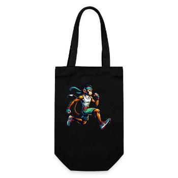Monkey Fitness-Enthusiast Running & Jogging - Gift Bag for Bottles - black - Front