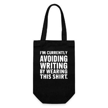 Writing Avoidance: The T-Shirt Confession - Gift Bag for Bottles - black - Front