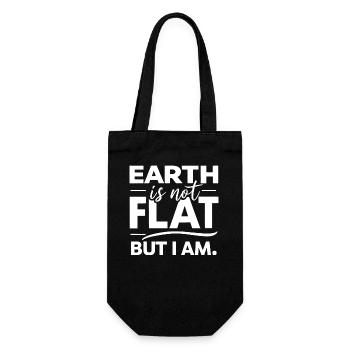 Satire Flache Erde Ironische Witze - Geschenkbeutel für Flaschen - Schwarz - Vorne