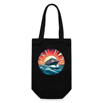 Cruise Adventure: Sunset & Rough Seas - Gift Bag for Bottles - black - Front