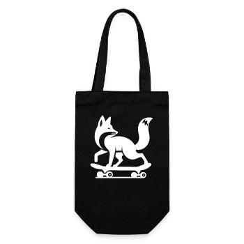 Fox Silhouette Minimalist Skateboard Skater - Gift Bag for Bottles - black - Front
