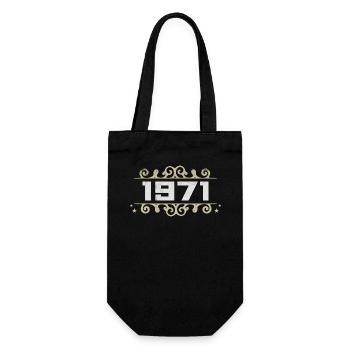 Vintage 1971 Retro Birthday 1971 Vintage 1971 - Gift Bag for Bottles - black - Front