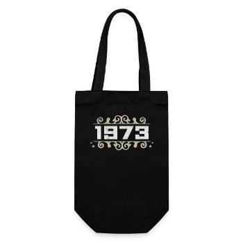 Jahrgang 1973 Retro Geburtstag 1973 Vintage 1973 - Geschenkbeutel für Flaschen - Schwarz - Vorne