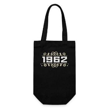 Jahrgang 1962 Retro Geburtstag 1962 Vintage 1962 - Geschenkbeutel für Flaschen - Schwarz - Vorne