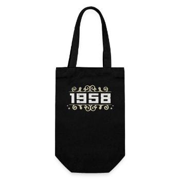 Jahrgang 1958 Retro Geburtstag 1958 Vintage 1958 - Geschenkbeutel für Flaschen - Schwarz - Vorne