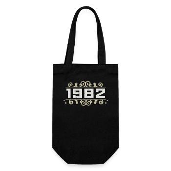 Jahrgang 1982 Retro Geburtstag 1982 Vintage 1982 - Geschenkbeutel für Flaschen - Schwarz - Vorne