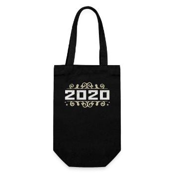 Jahrgang 2020 Retro Geburtstag 2020 Vintage 2020 - Geschenkbeutel für Flaschen - Schwarz - Vorne