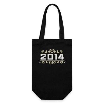 Jahrgang 2014 Retro Geburtstag 2014 Vintage 2014 - Geschenkbeutel für Flaschen - Schwarz - Vorne