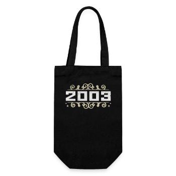 Jahrgang 2003 Retro Geburtstag 2003 Vintage 2003 - Geschenkbeutel für Flaschen - Schwarz - Vorne