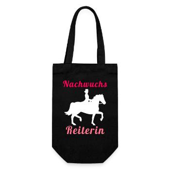 Rider, horse, young rider, illustration - Gift Bag for Bottles - black - Front