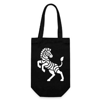 Zebra Silhouette Kunststück Minimal Design - Geschenkbeutel für Flaschen - Schwarz - Vorne