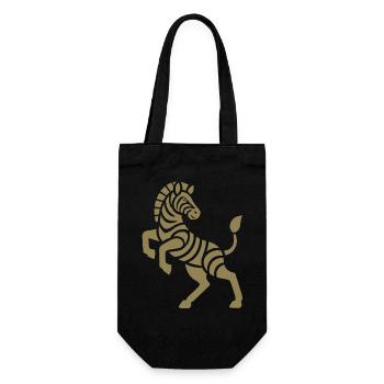 Zebra Silhouette Kunststück Minimal Design - Geschenkbeutel für Flaschen - Schwarz - Vorne