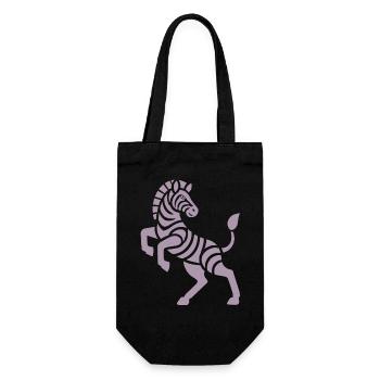 Zebra Silhouette Kunststück Minimal Design - Geschenkbeutel für Flaschen - Schwarz - Vorne