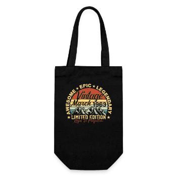 Mars 1963 Anniversaire, Cadeau d’anniversaire Mars 1963 - Sac à bouteille - noir - Devant