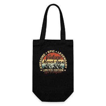 Mars 1964 Anniversaire, Cadeau d’anniversaire Mars 1964 - Sac à bouteille - noir - Devant