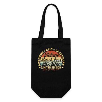 Mars 1951 Anniversaire, Cadeau d’anniversaire Mars 1951 - Sac à bouteille - noir - Devant