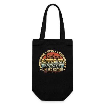 Mars 1973 Anniversaire, Cadeau d’anniversaire Mars 1973 - Sac à bouteille - noir - Devant
