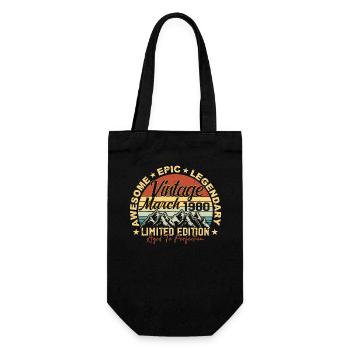 Mars 1980 Anniversaire, Cadeau d’anniversaire Mars 1980 - Sac à bouteille - noir - Devant