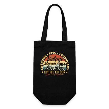 Mars 1984 Anniversaire, Cadeau d’anniversaire Mars 1984 - Sac à bouteille - noir - Devant
