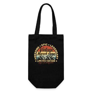 Mars 1990 Anniversaire, Cadeau d’anniversaire Mars 1990 - Sac à bouteille - noir - Devant
