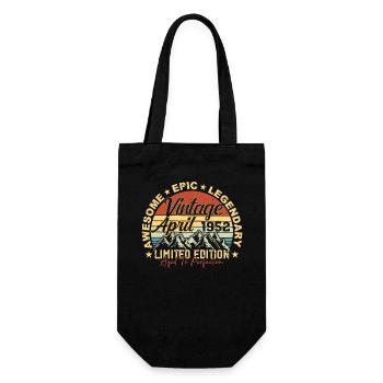73rd Birthday Gift Vintage April 1952 - Gift Bag for Bottles - black - Front