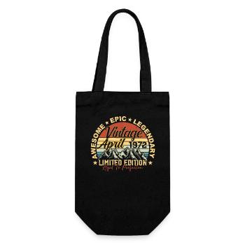 53rd Birthday Gift Vintage April 1972 - Gift Bag for Bottles - black - Front