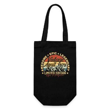 52nd Birthday Gift Vintage April 1973 - Gift Bag for Bottles - black - Front