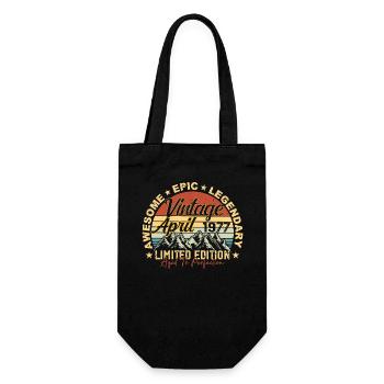 48th Birthday Gift Vintage April 1977 - Gift Bag for Bottles - black - Front