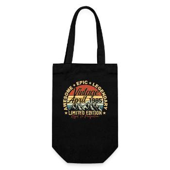 40th Birthday Gift Vintage April 1985 - Gift Bag for Bottles - black - Front