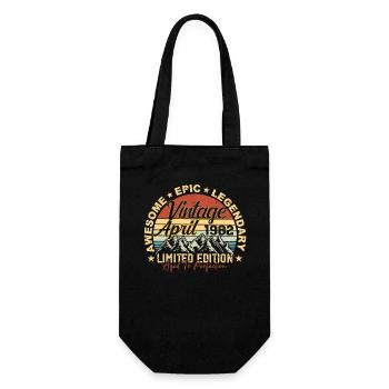 43rd Birthday Gift Vintage April 1982 - Gift Bag for Bottles - black - Front