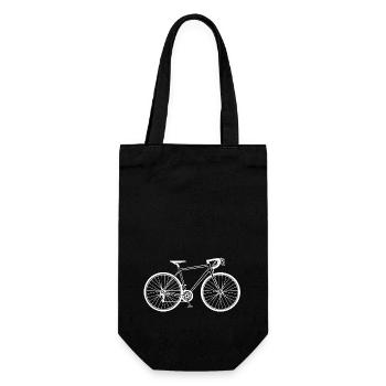Fahrrad, weiss - Geschenkbeutel für Flaschen - Schwarz - Vorne